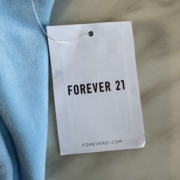 NEW! ANGEL HELLO KITTY FOREVER 21 Velvet Blue Sweatpants Size S DISCONTINUED Bow - Picture 12 of 12